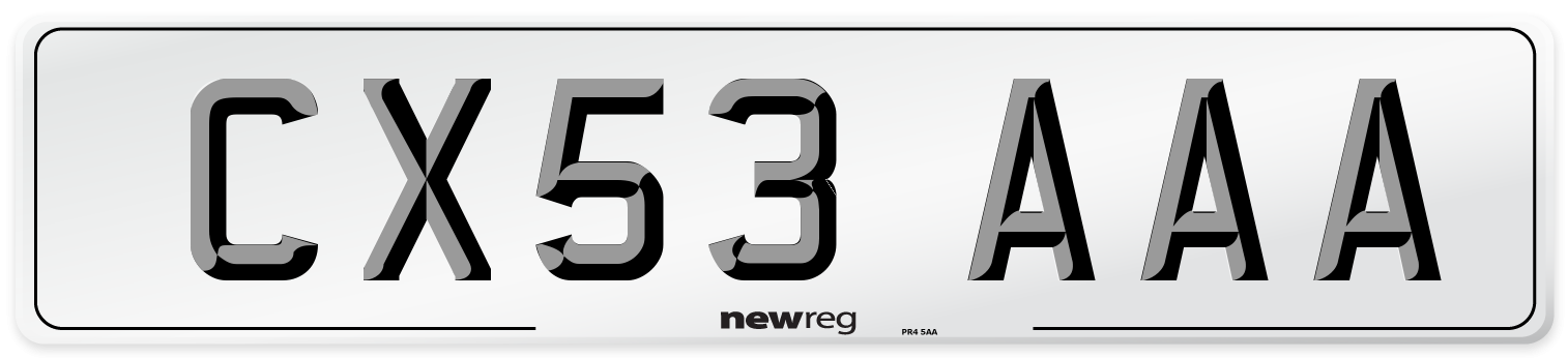 CX53 AAA Number Plate from New Reg